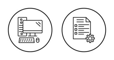 Computer and Test Icon vector