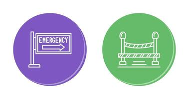 Emergency Sign and Do Not Cross Line, Icon vector