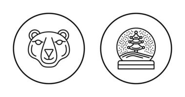 Polar Bear and Snow Globe Icon vector