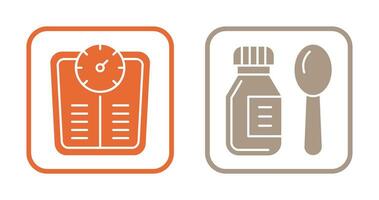 Weight Scale and Syrup Icon vector