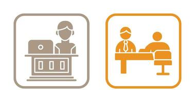 Employee and Evaluating work Icon vector