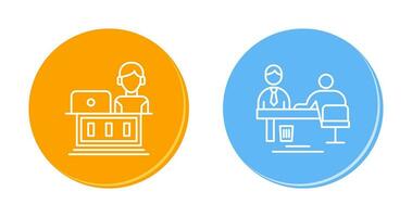 Employee and Evaluating work Icon vector