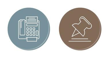 Fax Machine and Pin Icon vector