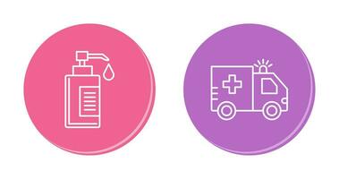 Hand Soap and Ambulance Icon vector