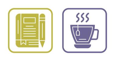 Tea and Diary Icon vector