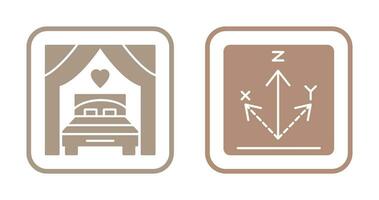 Bed and Axis Icon vector