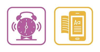 Alarm Clock and Ebook Icon vector