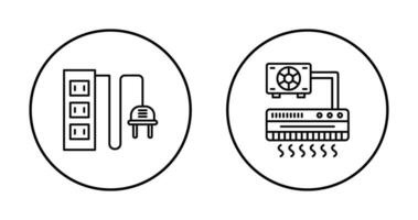 Power Socket and Air Conditioner Icon vector