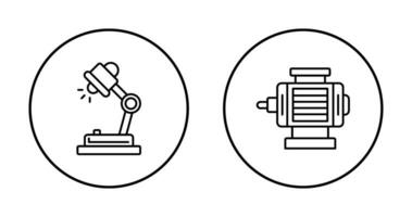 Desk Lamp and ELectric Motor Icon vector