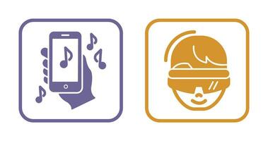 Smartphone and virtual Reality Glasses Icon vector