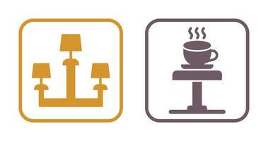 Lamp and Coffee Table Icon vector