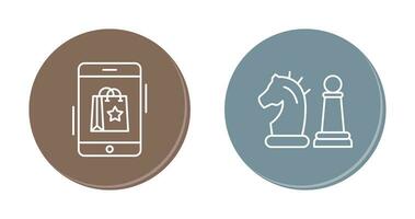 Online Shopping and Chess Piece Icon vector