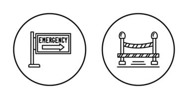 Emergency Sign and Do Not Cross Line, Icon vector