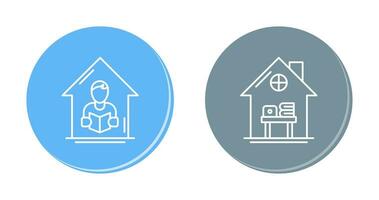 hogar aprendizaje y hogar trabajo sitio icono vector