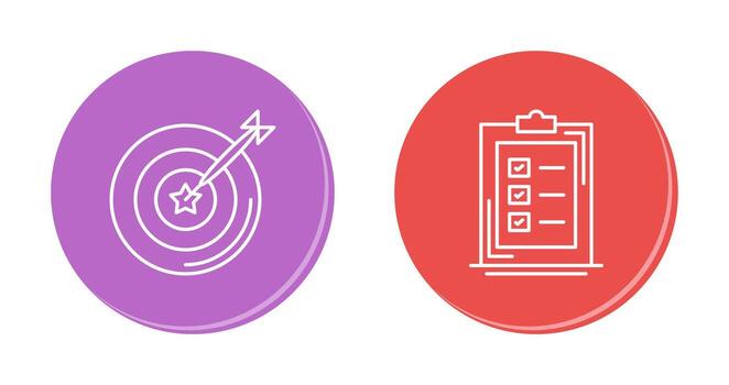 Dart and Checklist Icon vector