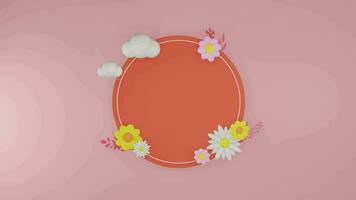 3D pink background spring sale minimalist red board, suitable for product promotion, 3D illustration animation loop. video