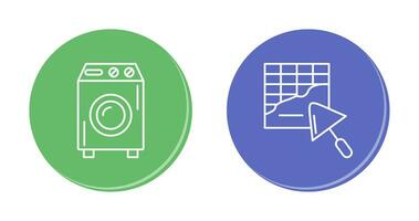 Washing Machine and Plastering Icon vector