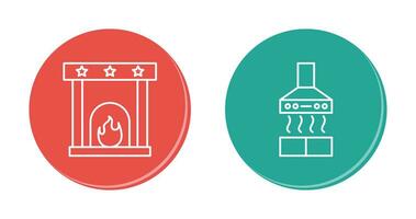 Fireplace and Extractor Hood Icon vector