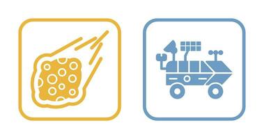 meteroite and moon rover Icon vector