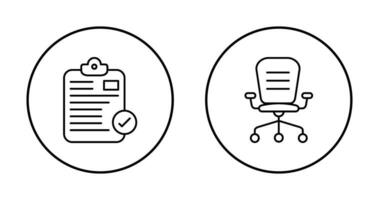 Secure Notepad and Office Chair Icon vector