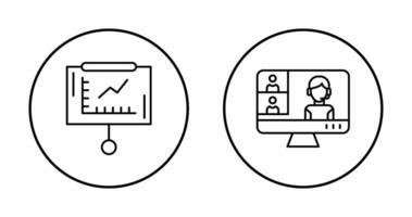 Line Graph and Conference video Call Icon vector