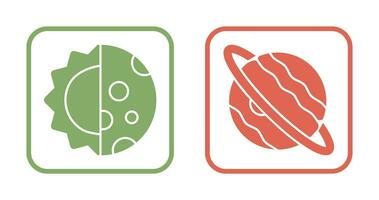 day and night and planet Icon vector