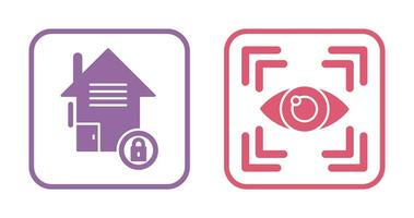 Real Estate and Eye Scan Icon vector