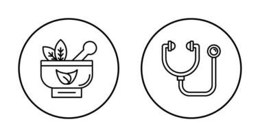 Ayurvedic and Stethoscope Icon vector