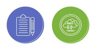 clipboard and cloud data  Icon vector