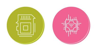 Sd Card and Cpu Icon vector
