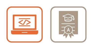 Coding and Report Card Icon vector