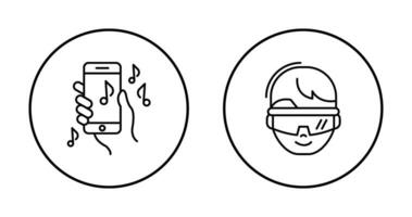 teléfono inteligente y virtual realidad lentes icono vector