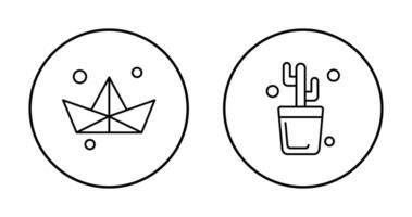 Origami and Cactus Icon vector