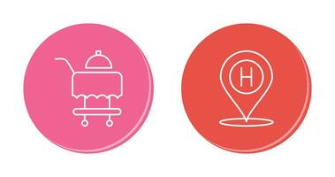 Room Service and Hotel Location Icon vector