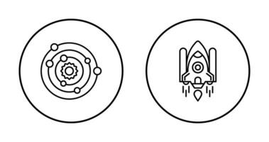 solar sistemas y espacio lanzadera icono vector