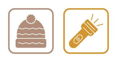 Winter Hat and Flash Light Icon vector