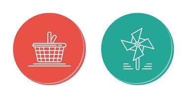 Picnic and Pinwheel Icon vector