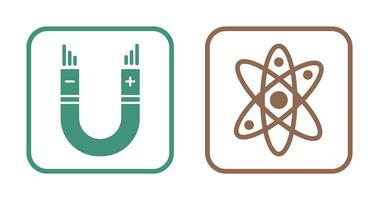 Atom and Magnet,attraction Icon vector