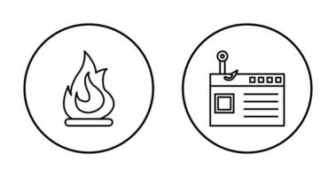 fuego y suplantación de identidad icono vector