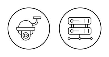 Security Camera and Server Icon vector