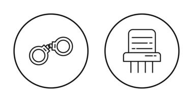 Handcuffs and Paper Shredder Icon vector