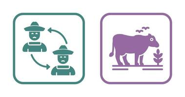 Connect and Cattle Icon vector