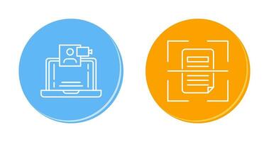Video Call and Scan Icon vector