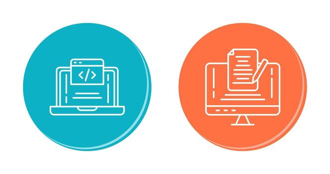 codificación y Nota icono vector