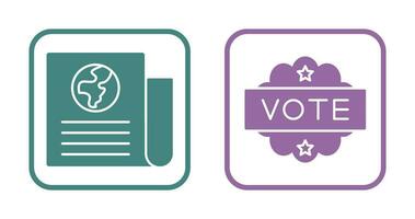 Newspaper and Vote  Icon vector