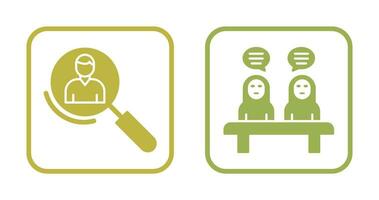Magnifier and Meeting  Icon vector
