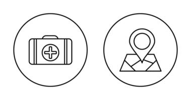 First Aid Kit and Map Icon vector