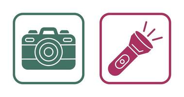 Camera and Flash Light Icon vector