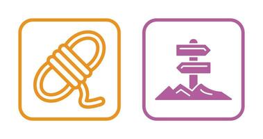 Direction and Rope Icon vector