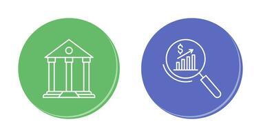 Parthenon and Statistics Icon vector